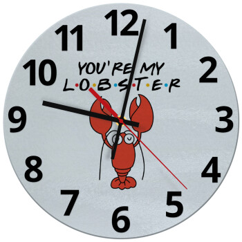 Friends you're my lobster, Ρολόι τοίχου γυάλινο (30cm)
