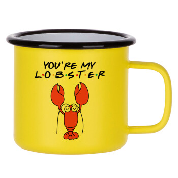 Friends you're my lobster, Metallic enamel MATT Yellow cup 360ml