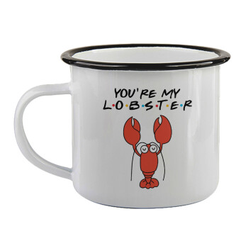 Friends you're my lobster, Κούπα εμαγιέ με μαύρο χείλος 360ml
