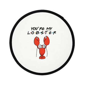 Friends you're my lobster, Βεντάλια υφασμάτινη αναδιπλούμενη με θήκη (20cm)