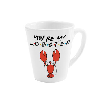 Friends you're my lobster, Κούπα κωνική Latte Λευκή, κεραμική, 300ml