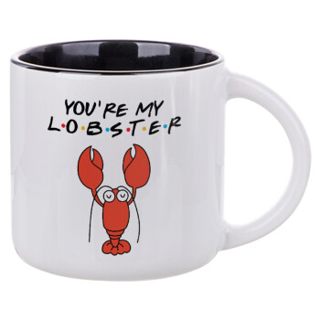 Friends you're my lobster, Κούπα κεραμική 400ml Λευκή/Μαύρη