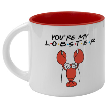 Friends you're my lobster, Κούπα κεραμική 400ml Λευκή/Κόκκινη