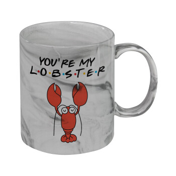 Friends you're my lobster, Mug ceramic marble style, 330ml