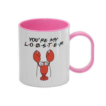 Friends you're my lobster, Κούπα (πλαστική) (BPA-FREE) Polymer Ροζ για παιδιά, 330ml