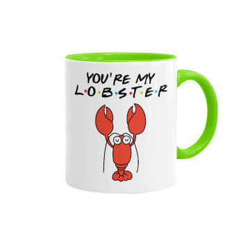 Friends you're my lobster, Mug colored light green, ceramic, 330ml