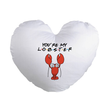 Friends you're my lobster, Μαξιλάρι καναπέ καρδιά 40x40cm περιέχεται το  γέμισμα