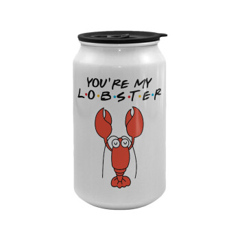 Friends you're my lobster, Κούπα ταξιδιού μεταλλική με καπάκι (tin-can) 500ml