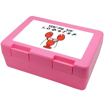 Friends you're my lobster, Children's cookie container PINK 185x128x65mm (BPA free plastic)