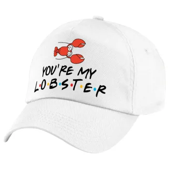 Friends you're my lobster, Πεντάφυλλο καπέλο Λευκό, 100% Βαμβακερό (Twill), με ρύθμιση, unisex