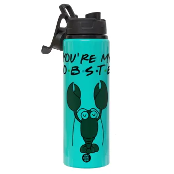 Friends you're my lobster, Μεταλλικό παγούρι νερού με καπάκι ασφαλείας, αλουμινίου 850ml