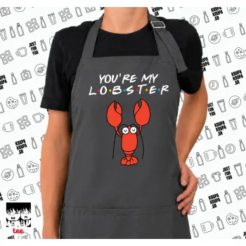 Friends you're my lobster, Ποδιά μακριά Σεφ ολόσωμη με τσέπες GREY (ΕΝΗΛΙΚΩΝ)