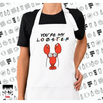 Friends you're my lobster, Ποδιά μακριά Σεφ ολόσωμη με τσέπες white (ΕΝΗΛΙΚΩΝ)