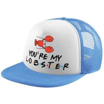 Friends you're my lobster, Καπέλο παιδικό Soft Trucker με Δίχτυ ΓΑΛΑΖΙΟ/ΛΕΥΚΟ (POLYESTER, ΠΑΙΔΙΚΟ, ONE SIZE)