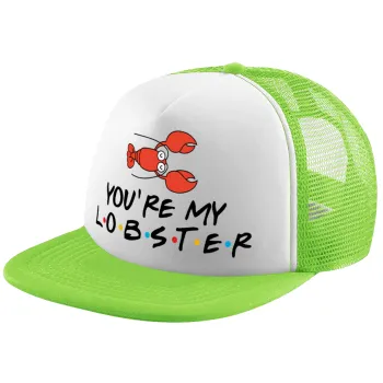 Friends you're my lobster, Καπέλο παιδικό Soft Trucker με Δίχτυ ΠΡΑΣΙΝΟ/ΛΕΥΚΟ (POLYESTER, ΠΑΙΔΙΚΟ, ONE SIZE)