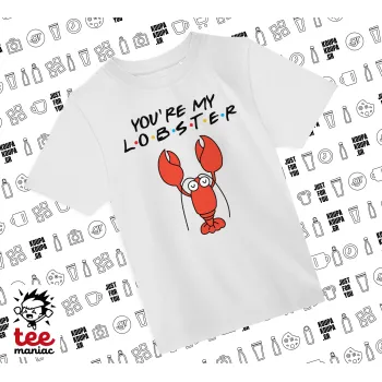 Friends you're my lobster, Άνετο παιδικό T-Shirt ΛΕΥΚΟ από 100% βαμβάκι, για κάθε μέρα. Vegan & OEKO-TEX πιστοποιημένο.