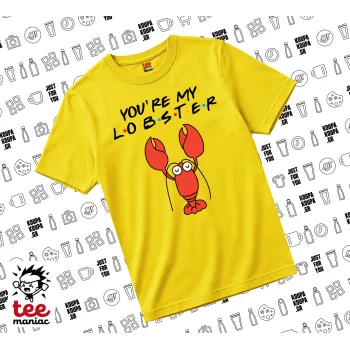 Friends you're my lobster, yellow childrens T-Shirt made of 100% cotton, for every day. Vegan & OEKO-TEX certified.