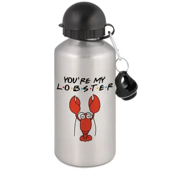 Friends you're my lobster, Metallic water jug, Silver, aluminum 500ml