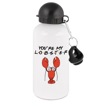 Friends you're my lobster, Metal water bottle, White, aluminum 500ml