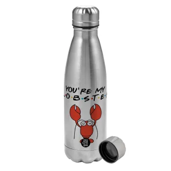 Friends you're my lobster, Metallic water bottle, stainless steel, 750ml