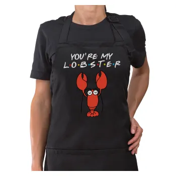 Friends you're my lobster, Ποδιά μακριά Σεφ ολόσωμη με τσέπες Μαύρη (ΕΝΗΛΙΚΩΝ)
