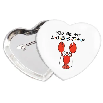 Friends you're my lobster, Κονκάρδα παραμάνα καρδιά (57x52mm)