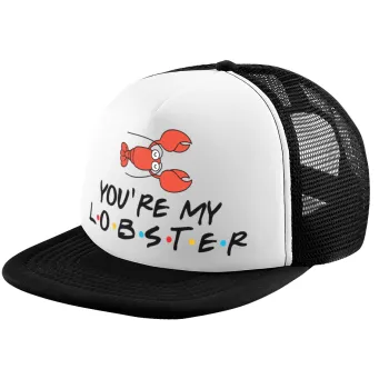 Friends you're my lobster, Καπέλο παιδικό Soft Trucker με Δίχτυ ΜΑΥΡΟ/ΛΕΥΚΟ (POLYESTER, ΠΑΙΔΙΚΟ, ONE SIZE)