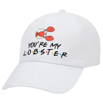 Friends you're my lobster, Καπέλο Ενηλίκων Baseball Λευκό 5-φύλλο (POLYESTER, ΕΝΗΛΙΚΩΝ, UNISEX, ONE SIZE)