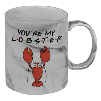 Friends you're my lobster, Mug ceramic marble style, 330ml