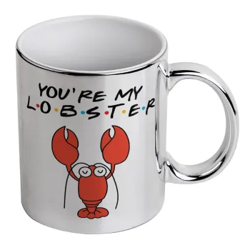 Friends you're my lobster, Mug ceramic, silver mirror, 330ml