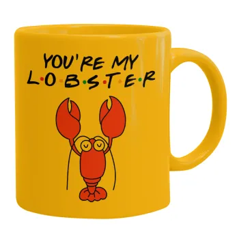Friends you're my lobster, Κούπα, κεραμική κίτρινη, 330ml