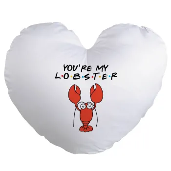 Friends you're my lobster, Μαξιλάρι καναπέ καρδιά 40x40cm περιέχεται το  γέμισμα