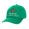 Children's Baseball Cap, 100% Cotton Twill, Green (COTTON, CHILDREN'S, UNISEX, ONE SIZE)