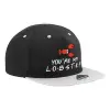 Adult Flat Snapback Hat Black/Grey, (100% COTTON TWILL, ADULT, UNISEX, ONE SIZE)