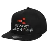 Children's Flat Snapback Hat, Black (100% COTTON, CHILD, UNISEX, ONE SIZE)