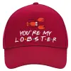 Adult Ultimate Hat RED, (100% COTTON DRILL, ADULT, UNISEX, ONE SIZE)