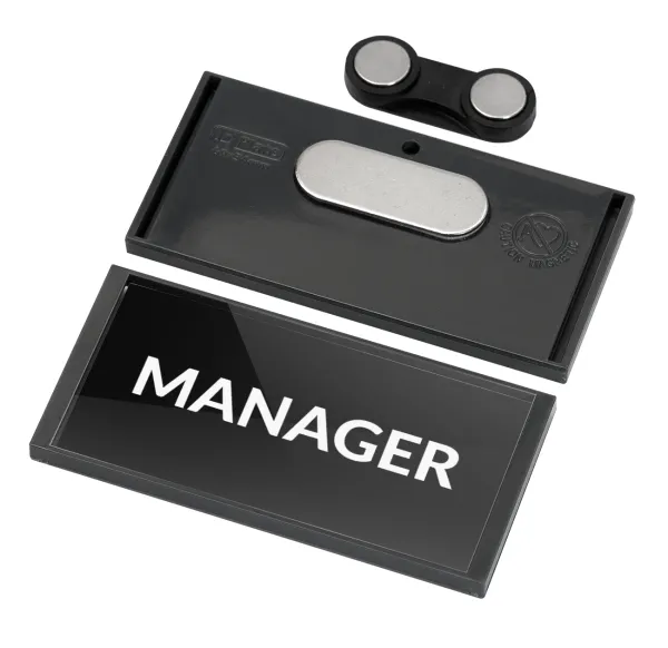 MANAGER — Name Tags/Badge Anthracite με μαγνήτη ασφαλείας (75x36mm)