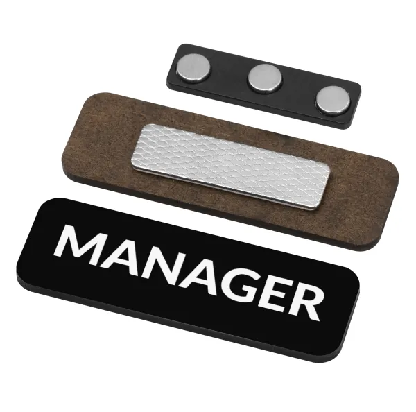 MANAGER — Name Tags/Badge Ξύλινο με μαγνήτη ασφαλείας (75x25mm)