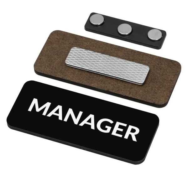 MANAGER — Name Tags/Badge Ξύλινο με μαγνήτη ασφαλείας (75x30mm)
