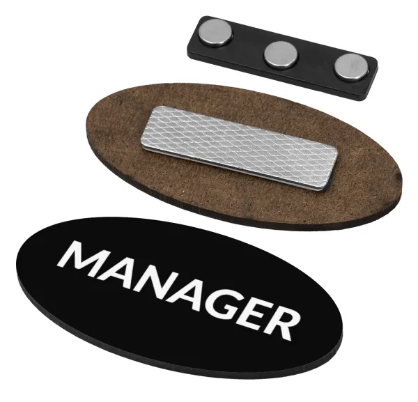 MANAGER — Name Tags/Badge Ξύλινο οβάλ με μαγνήτη ασφαλείας (75x40mm)