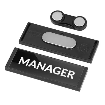 MANAGER, Name Tags/Badge Anthracite με μαγνήτη ασφαλείας