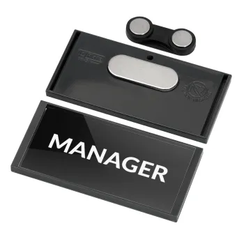 MANAGER, Name Tags/Badge Anthracite με μαγνήτη ασφαλείας (75x36mm)