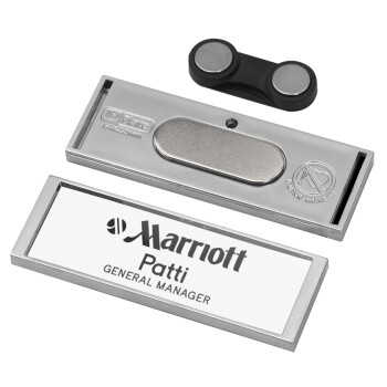 Hotel Marriott, Name Tags/Badge Silver με μαγνήτη ασφαλείας (64x22mm)