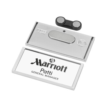 Hotel Marriott, Name Tags/Badge Silver με μαγνήτη ασφαλείας (75x36mm)
