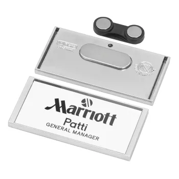 Hotel Marriott, Name Tags/Badge Silver με μαγνήτη ασφαλείας (75x36mm)