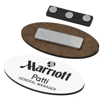 Hotel Marriott, Name Tags/Badge Ξύλινο οβάλ με μαγνήτη ασφαλείας (75x40mm)
