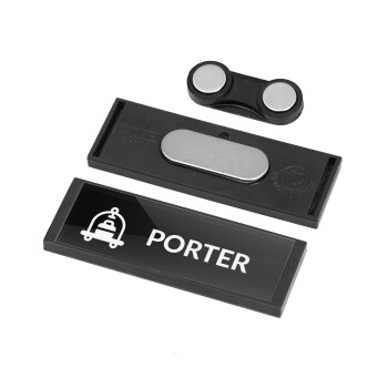 PORTER, Name Tags/Badge Anthracite με μαγνήτη ασφαλείας (64x22mm)