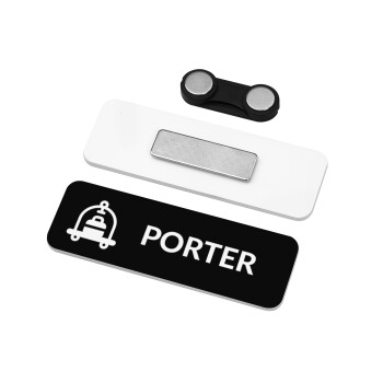 PORTER, Name Tags/Badge Plexiglass με μαγνήτη ασφαλείας (75x25mm)