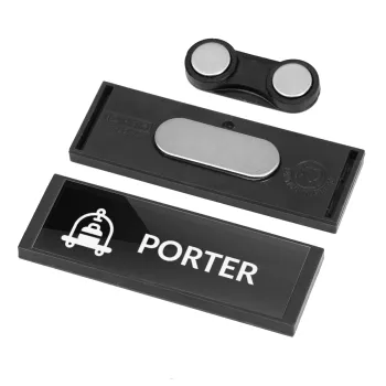 PORTER, Name Tags/Badge Anthracite με μαγνήτη ασφαλείας