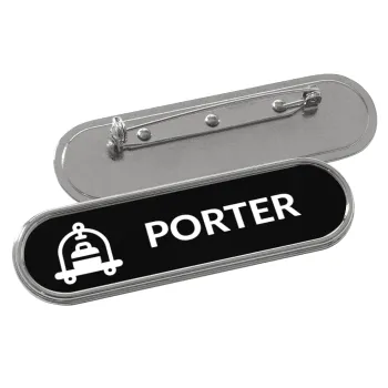 PORTER, Name Tags/Badge Metal Round Pin/Safety  (7x2cm)